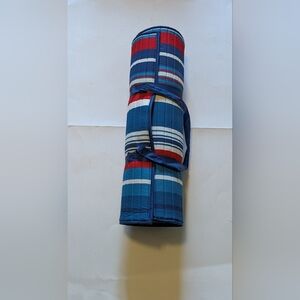 Picnic Or Beach Striped Blue Red White Roll-Up Mat NWT